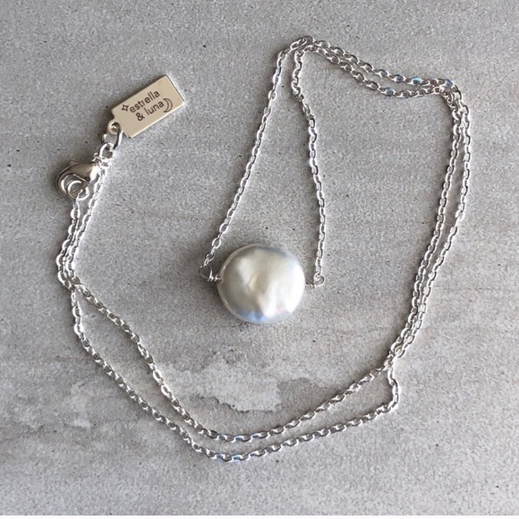 Silver Dainty Freshwater Pearl Necklace - Picture 7 of 7